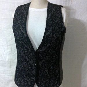 Chico's Embroidered Tweed Vest Size 1